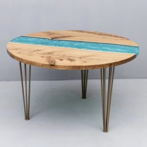 Mesa Auxiliar de Resina Epóxica Personalizada (Ø 50 cm) – Arte & Diseño - vista 8