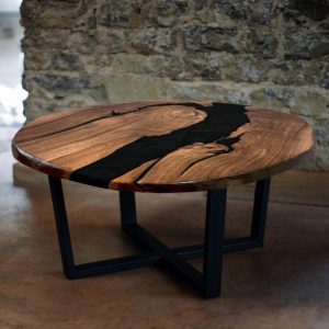 Mesa Auxiliar de Resina Epóxica Personalizada (Ø 50 cm) – Arte & Diseño - vista 6