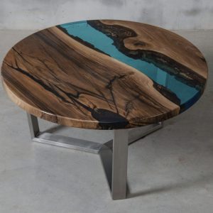 Mesa Auxiliar de Resina Epóxica Personalizada (Ø 50 cm) – Arte & Diseño - vista 5