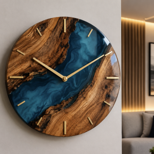 Reloj de Pared Artesanal en Resina Epóxica (Ø 17 cm) – Edición Exclusiva - vista 4