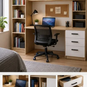 Centro de Estudio Personalizado – Escritorio con Biblioteca y Organizador - vista 2