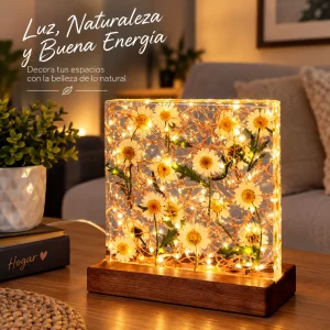Lámpara Artesanal de Resina Epóxica Encapsuladas (30 cm) - Iluminación LED Cálida - vista 1