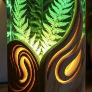 Lámpara Artesanal de Resina Epóxica Encapsuladas (30 cm) - Iluminación LED Cálida - vista 5