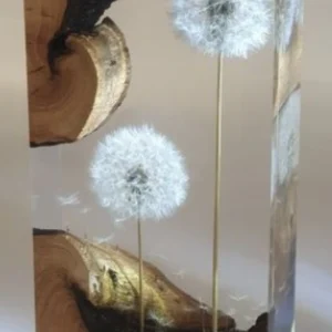 Lámpara Artesanal de Resina Epóxica Encapsuladas (30 cm) - Iluminación LED Cálida - vista 3