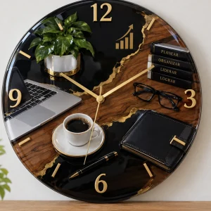Reloj de Pared Artesanal en Resina Epóxica (Ø 17 cm) – Edición Exclusiva - vista 3